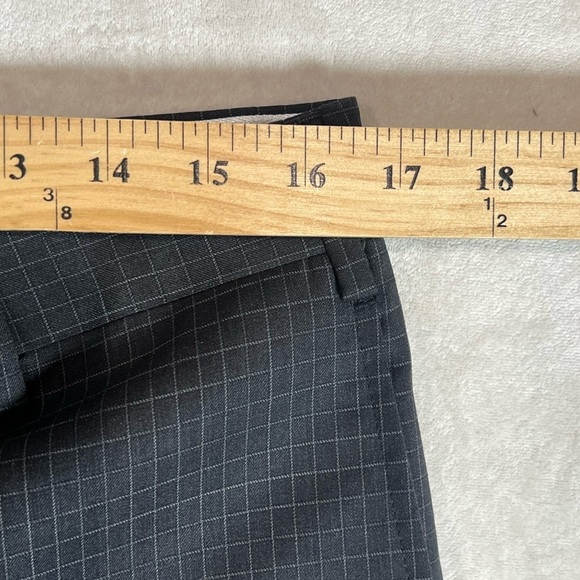 Zanella Made in Italy 33W 31L Navy Windowpane 100% Wool Designer Dress Pants C23 - Picture 9 of 11